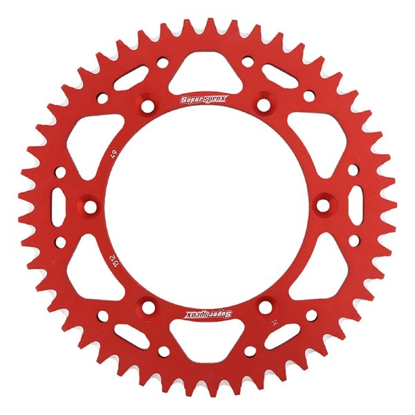 Supersprox Red Aluminum Sprocket For Beta RR 4T 450 2005-2012, RR 4T 498 RAL-1512-49-RED